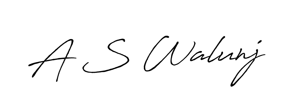 Similarly Antro_Vectra_Bolder is the best handwritten signature design. Signature creator online .You can use it as an online autograph creator for name A S Walunj. A S Walunj signature style 7 images and pictures png