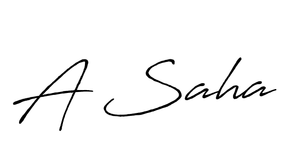 How to make A Saha name signature. Use Antro_Vectra_Bolder style for creating short signs online. This is the latest handwritten sign. A Saha signature style 7 images and pictures png