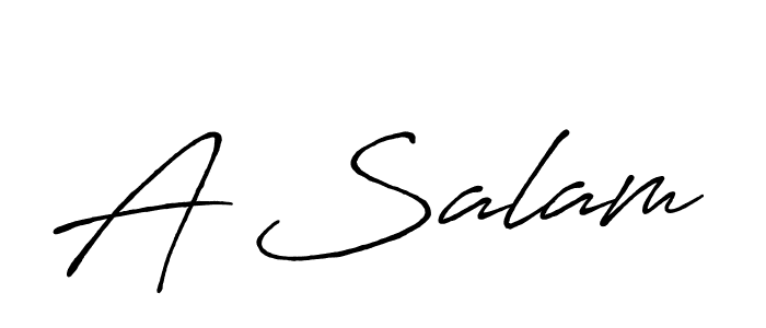 Design your own signature with our free online signature maker. With this signature software, you can create a handwritten (Antro_Vectra_Bolder) signature for name A Salam. A Salam signature style 7 images and pictures png