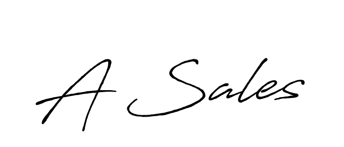 Design your own signature with our free online signature maker. With this signature software, you can create a handwritten (Antro_Vectra_Bolder) signature for name A Sales. A Sales signature style 7 images and pictures png