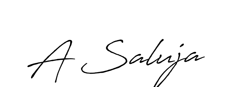 Use a signature maker to create a handwritten signature online. With this signature software, you can design (Antro_Vectra_Bolder) your own signature for name A Saluja. A Saluja signature style 7 images and pictures png
