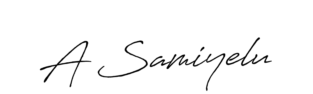 Make a beautiful signature design for name A Samiyelu. With this signature (Antro_Vectra_Bolder) style, you can create a handwritten signature for free. A Samiyelu signature style 7 images and pictures png