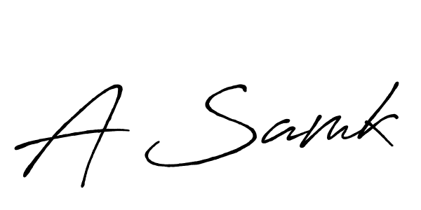 How to make A Samk name signature. Use Antro_Vectra_Bolder style for creating short signs online. This is the latest handwritten sign. A Samk signature style 7 images and pictures png