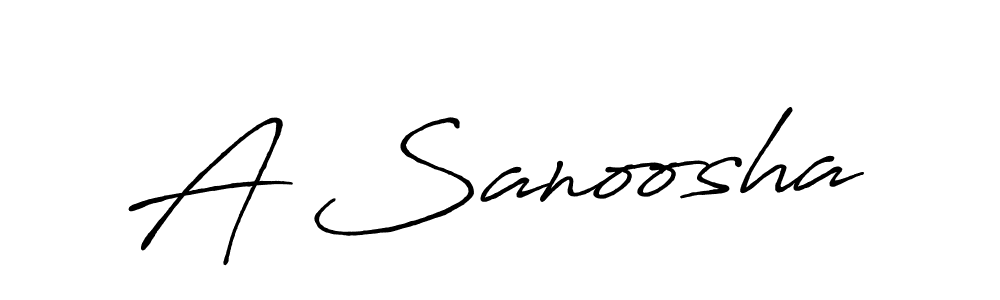 Similarly Antro_Vectra_Bolder is the best handwritten signature design. Signature creator online .You can use it as an online autograph creator for name A Sanoosha. A Sanoosha signature style 7 images and pictures png