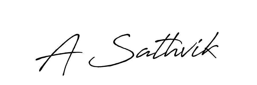 A Sathvik stylish signature style. Best Handwritten Sign (Antro_Vectra_Bolder) for my name. Handwritten Signature Collection Ideas for my name A Sathvik. A Sathvik signature style 7 images and pictures png