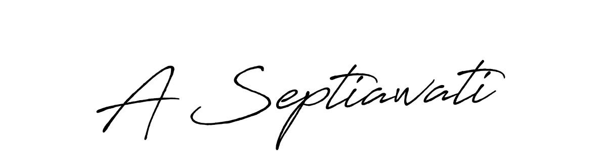 Create a beautiful signature design for name A Septiawati. With this signature (Antro_Vectra_Bolder) fonts, you can make a handwritten signature for free. A Septiawati signature style 7 images and pictures png