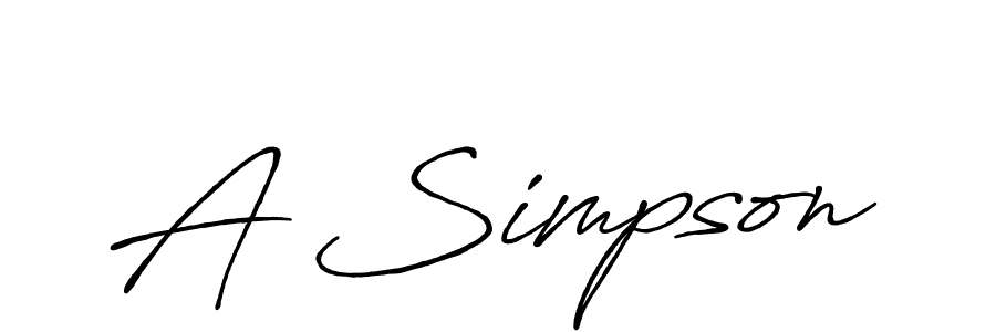 How to make A Simpson signature? Antro_Vectra_Bolder is a professional autograph style. Create handwritten signature for A Simpson name. A Simpson signature style 7 images and pictures png