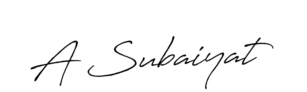 The best way (Antro_Vectra_Bolder) to make a short signature is to pick only two or three words in your name. The name A Subaiyat include a total of six letters. For converting this name. A Subaiyat signature style 7 images and pictures png