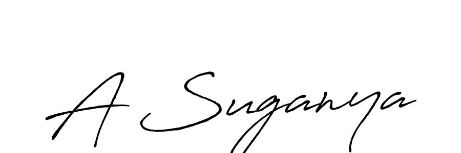 Make a beautiful signature design for name A Suganya. With this signature (Antro_Vectra_Bolder) style, you can create a handwritten signature for free. A Suganya signature style 7 images and pictures png