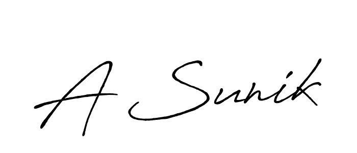 Design your own signature with our free online signature maker. With this signature software, you can create a handwritten (Antro_Vectra_Bolder) signature for name A Sunik. A Sunik signature style 7 images and pictures png