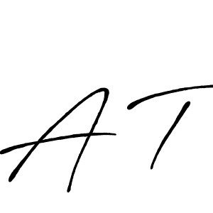 Create a beautiful signature design for name A T. With this signature (Antro_Vectra_Bolder) fonts, you can make a handwritten signature for free. A T signature style 7 images and pictures png