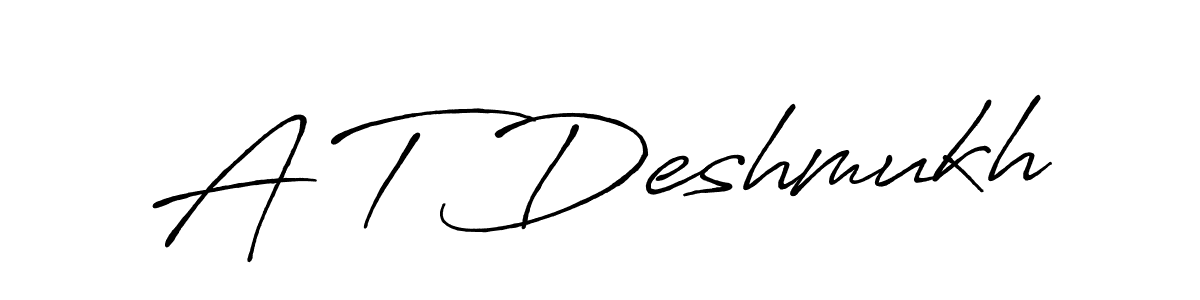 How to make A T Deshmukh signature? Antro_Vectra_Bolder is a professional autograph style. Create handwritten signature for A T Deshmukh name. A T Deshmukh signature style 7 images and pictures png