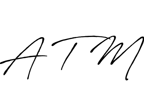Also we have A T M name is the best signature style. Create professional handwritten signature collection using Antro_Vectra_Bolder autograph style. A T M signature style 7 images and pictures png