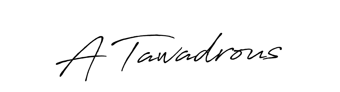 Make a beautiful signature design for name A Tawadrous. With this signature (Antro_Vectra_Bolder) style, you can create a handwritten signature for free. A Tawadrous signature style 7 images and pictures png