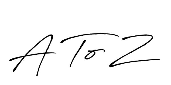 The best way (Antro_Vectra_Bolder) to make a short signature is to pick only two or three words in your name. The name A To Z include a total of six letters. For converting this name. A To Z signature style 7 images and pictures png