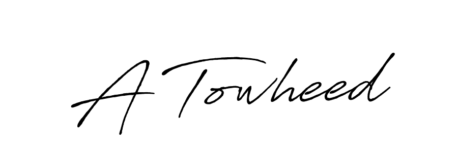 Similarly Antro_Vectra_Bolder is the best handwritten signature design. Signature creator online .You can use it as an online autograph creator for name A Towheed. A Towheed signature style 7 images and pictures png