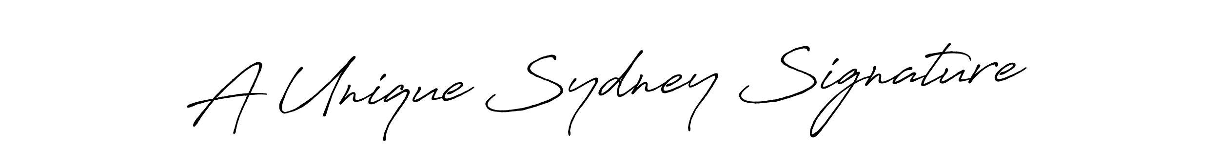 if you are searching for the best signature style for your name A Unique Sydney Signature. so please give up your signature search. here we have designed multiple signature styles  using Antro_Vectra_Bolder. A Unique Sydney Signature signature style 7 images and pictures png