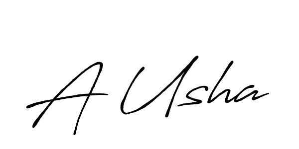 Design your own signature with our free online signature maker. With this signature software, you can create a handwritten (Antro_Vectra_Bolder) signature for name A Usha. A Usha signature style 7 images and pictures png