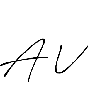 How to make A V signature? Antro_Vectra_Bolder is a professional autograph style. Create handwritten signature for A V name. A V signature style 7 images and pictures png