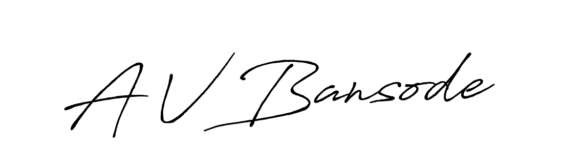 Make a beautiful signature design for name A V Bansode. Use this online signature maker to create a handwritten signature for free. A V Bansode signature style 7 images and pictures png