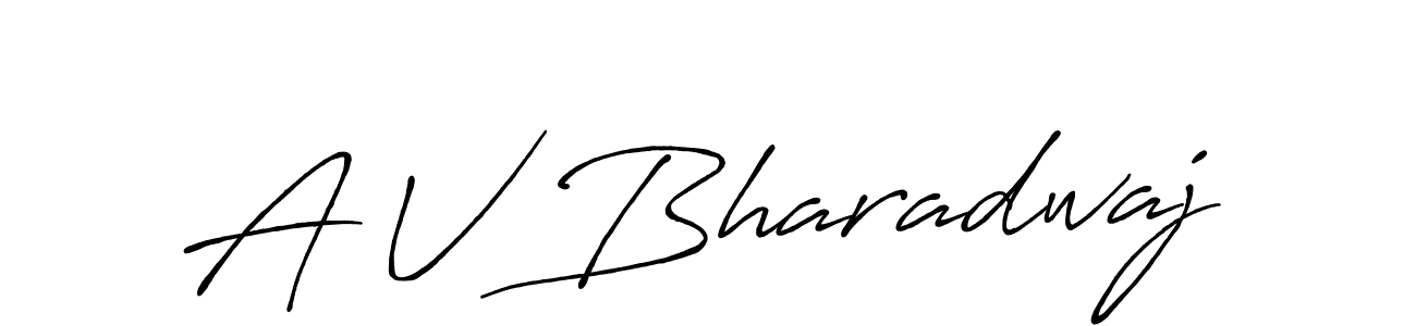 Create a beautiful signature design for name A V Bharadwaj. With this signature (Antro_Vectra_Bolder) fonts, you can make a handwritten signature for free. A V Bharadwaj signature style 7 images and pictures png