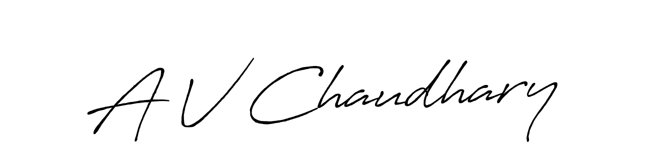 Antro_Vectra_Bolder is a professional signature style that is perfect for those who want to add a touch of class to their signature. It is also a great choice for those who want to make their signature more unique. Get A V Chaudhary name to fancy signature for free. A V Chaudhary signature style 7 images and pictures png