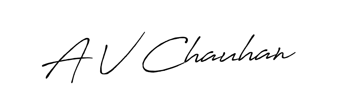 Also we have A V Chauhan name is the best signature style. Create professional handwritten signature collection using Antro_Vectra_Bolder autograph style. A V Chauhan signature style 7 images and pictures png