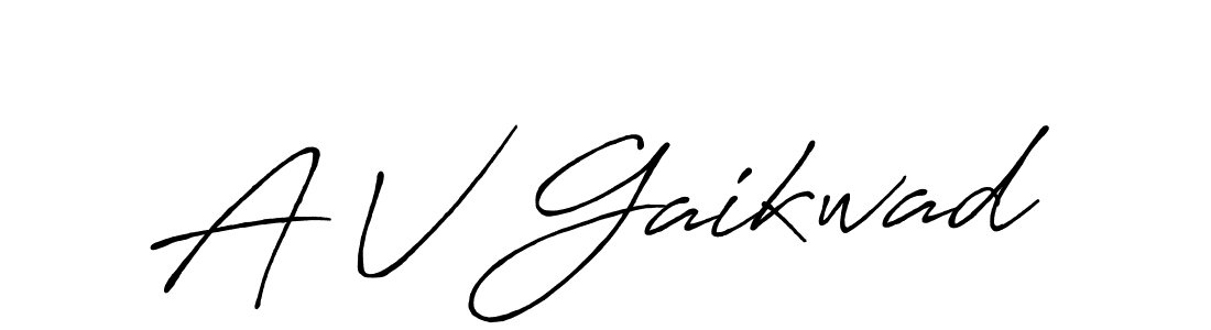 Create a beautiful signature design for name A V Gaikwad. With this signature (Antro_Vectra_Bolder) fonts, you can make a handwritten signature for free. A V Gaikwad signature style 7 images and pictures png