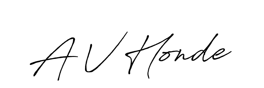 Create a beautiful signature design for name A V Honde. With this signature (Antro_Vectra_Bolder) fonts, you can make a handwritten signature for free. A V Honde signature style 7 images and pictures png