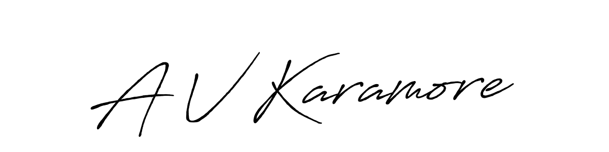 Antro_Vectra_Bolder is a professional signature style that is perfect for those who want to add a touch of class to their signature. It is also a great choice for those who want to make their signature more unique. Get A V Karamore name to fancy signature for free. A V Karamore signature style 7 images and pictures png