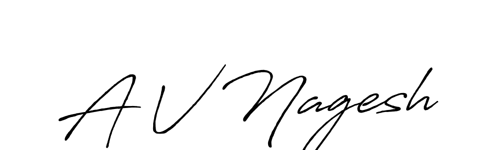 How to make A V Nagesh name signature. Use Antro_Vectra_Bolder style for creating short signs online. This is the latest handwritten sign. A V Nagesh signature style 7 images and pictures png