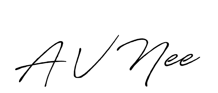 Create a beautiful signature design for name A V Nee. With this signature (Antro_Vectra_Bolder) fonts, you can make a handwritten signature for free. A V Nee signature style 7 images and pictures png