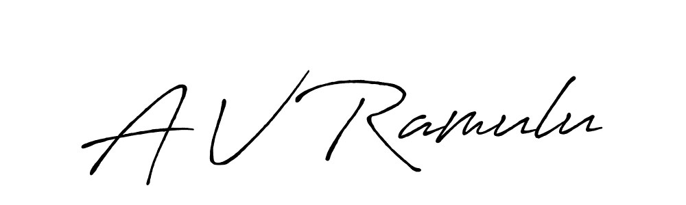 if you are searching for the best signature style for your name A V Ramulu. so please give up your signature search. here we have designed multiple signature styles  using Antro_Vectra_Bolder. A V Ramulu signature style 7 images and pictures png