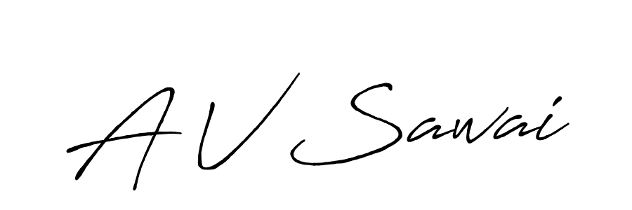 The best way (Antro_Vectra_Bolder) to make a short signature is to pick only two or three words in your name. The name A V Sawai include a total of six letters. For converting this name. A V Sawai signature style 7 images and pictures png