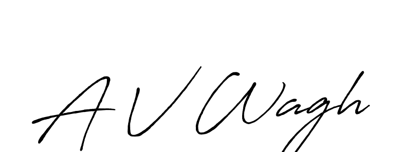 Also we have A V Wagh name is the best signature style. Create professional handwritten signature collection using Antro_Vectra_Bolder autograph style. A V Wagh signature style 7 images and pictures png