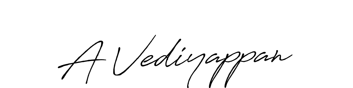 The best way (Antro_Vectra_Bolder) to make a short signature is to pick only two or three words in your name. The name A Vediyappan include a total of six letters. For converting this name. A Vediyappan signature style 7 images and pictures png