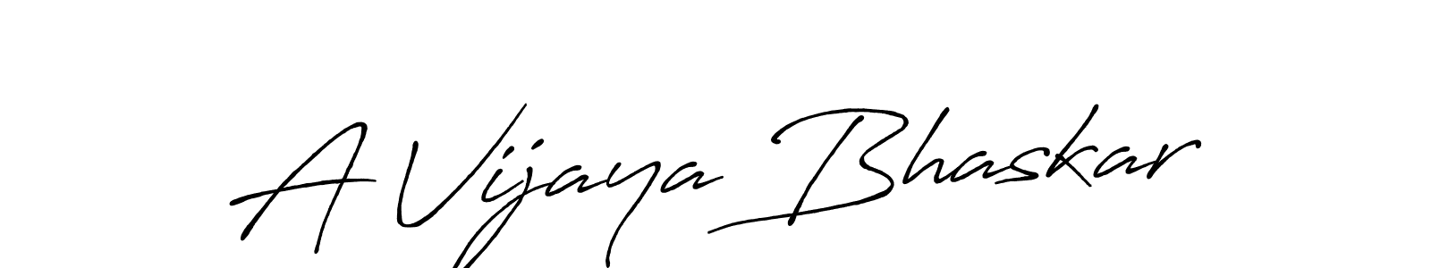Create a beautiful signature design for name A Vijaya Bhaskar. With this signature (Antro_Vectra_Bolder) fonts, you can make a handwritten signature for free. A Vijaya Bhaskar signature style 7 images and pictures png