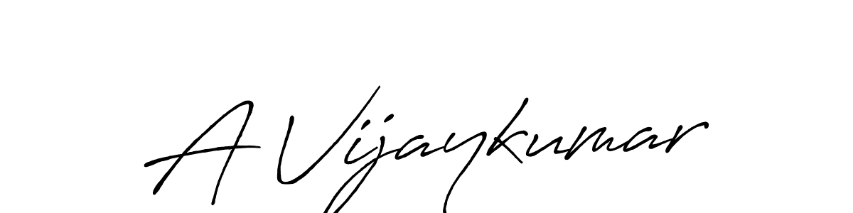 Make a beautiful signature design for name A Vijaykumar. With this signature (Antro_Vectra_Bolder) style, you can create a handwritten signature for free. A Vijaykumar signature style 7 images and pictures png