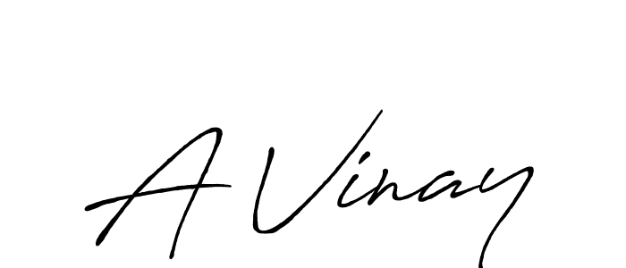 A Vinay stylish signature style. Best Handwritten Sign (Antro_Vectra_Bolder) for my name. Handwritten Signature Collection Ideas for my name A Vinay. A Vinay signature style 7 images and pictures png