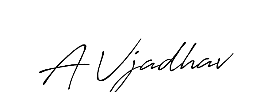 Make a beautiful signature design for name A Vjadhav. With this signature (Antro_Vectra_Bolder) style, you can create a handwritten signature for free. A Vjadhav signature style 7 images and pictures png