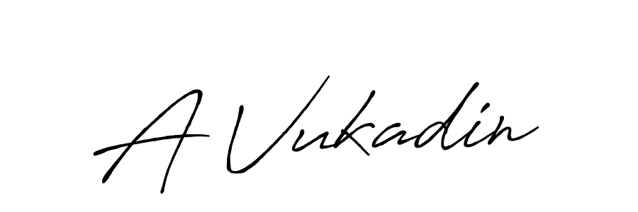 A Vukadin stylish signature style. Best Handwritten Sign (Antro_Vectra_Bolder) for my name. Handwritten Signature Collection Ideas for my name A Vukadin. A Vukadin signature style 7 images and pictures png