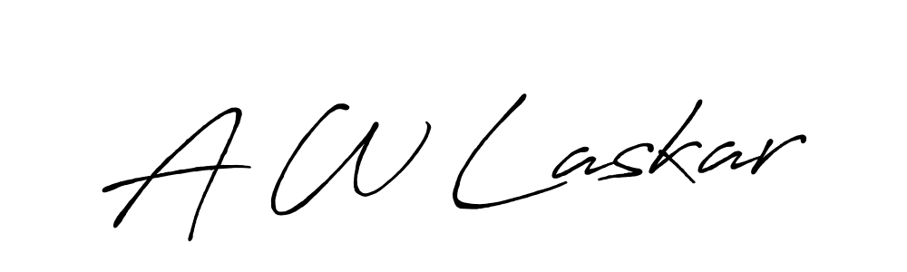 Design your own signature with our free online signature maker. With this signature software, you can create a handwritten (Antro_Vectra_Bolder) signature for name A W Laskar. A W Laskar signature style 7 images and pictures png