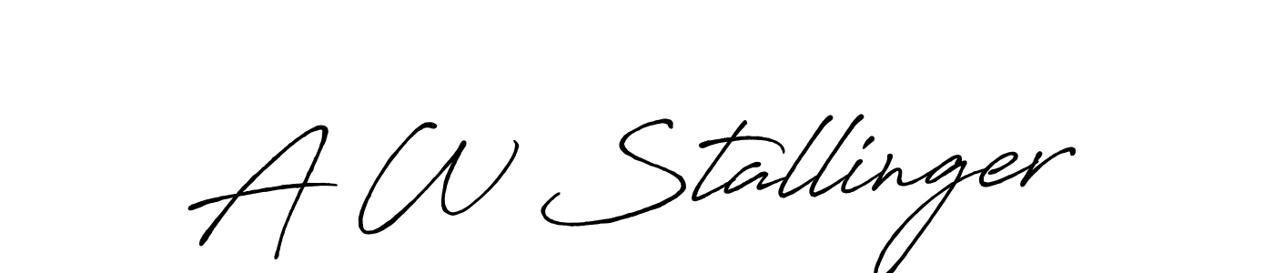 Use a signature maker to create a handwritten signature online. With this signature software, you can design (Antro_Vectra_Bolder) your own signature for name A W Stallinger. A W Stallinger signature style 7 images and pictures png