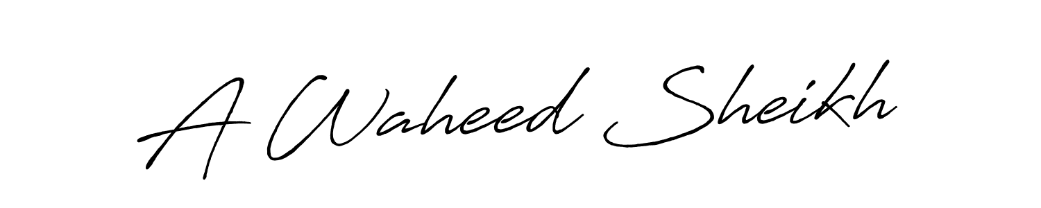 The best way (Antro_Vectra_Bolder) to make a short signature is to pick only two or three words in your name. The name A Waheed Sheikh include a total of six letters. For converting this name. A Waheed Sheikh signature style 7 images and pictures png
