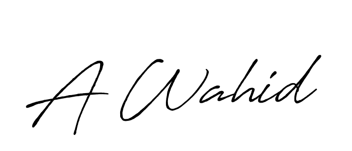 How to make A Wahid name signature. Use Antro_Vectra_Bolder style for creating short signs online. This is the latest handwritten sign. A Wahid signature style 7 images and pictures png