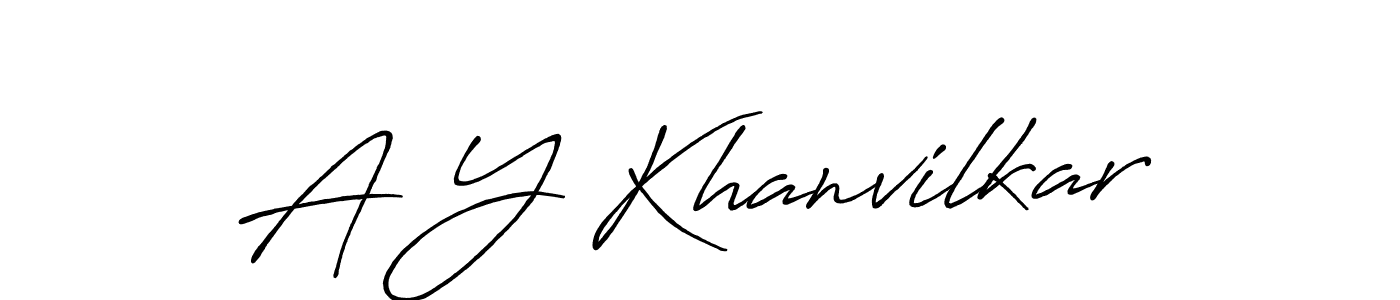Create a beautiful signature design for name A Y Khanvilkar. With this signature (Antro_Vectra_Bolder) fonts, you can make a handwritten signature for free. A Y Khanvilkar signature style 7 images and pictures png
