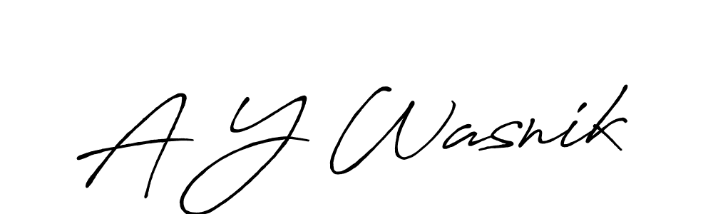 Use a signature maker to create a handwritten signature online. With this signature software, you can design (Antro_Vectra_Bolder) your own signature for name A Y Wasnik. A Y Wasnik signature style 7 images and pictures png