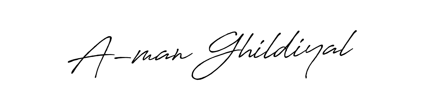 It looks lik you need a new signature style for name A-man Ghildiyal. Design unique handwritten (Antro_Vectra_Bolder) signature with our free signature maker in just a few clicks. A-man Ghildiyal signature style 7 images and pictures png