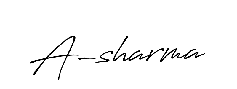 How to make A-sharma name signature. Use Antro_Vectra_Bolder style for creating short signs online. This is the latest handwritten sign. A-sharma signature style 7 images and pictures png