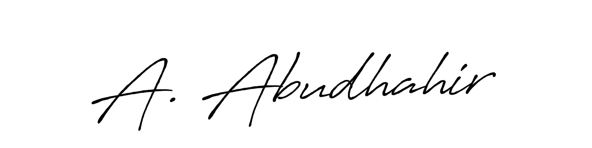 A. Abudhahir stylish signature style. Best Handwritten Sign (Antro_Vectra_Bolder) for my name. Handwritten Signature Collection Ideas for my name A. Abudhahir. A. Abudhahir signature style 7 images and pictures png